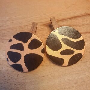 Giraffe Pattern Wooden Earrings